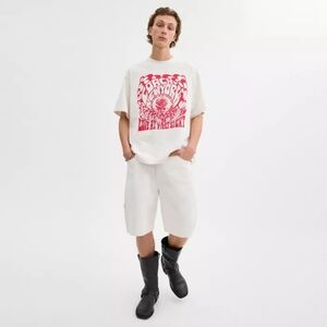 COACH NWOT White Jean Shorts in Organic Cotton - Size 28 | Longline Bermuda